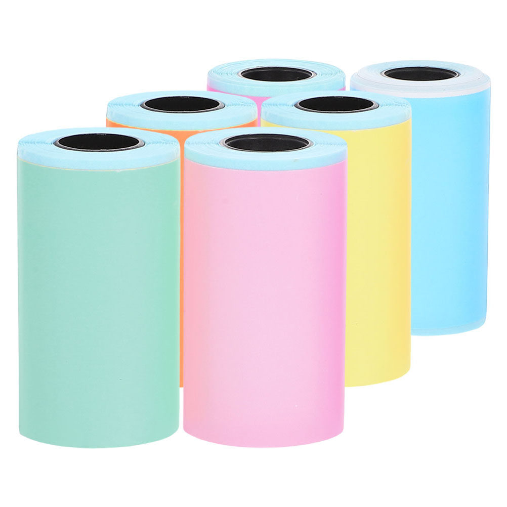 Sticker Label Roll - 6 Rolls Self-Adhesive Thermal Printer Sticker