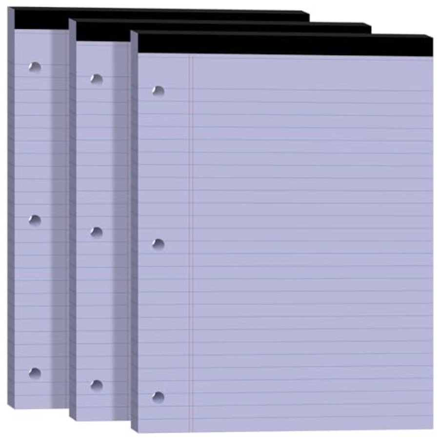 Paper Punch 3 Hole - Legal Pads 8.5x11, Purple Legal Pads