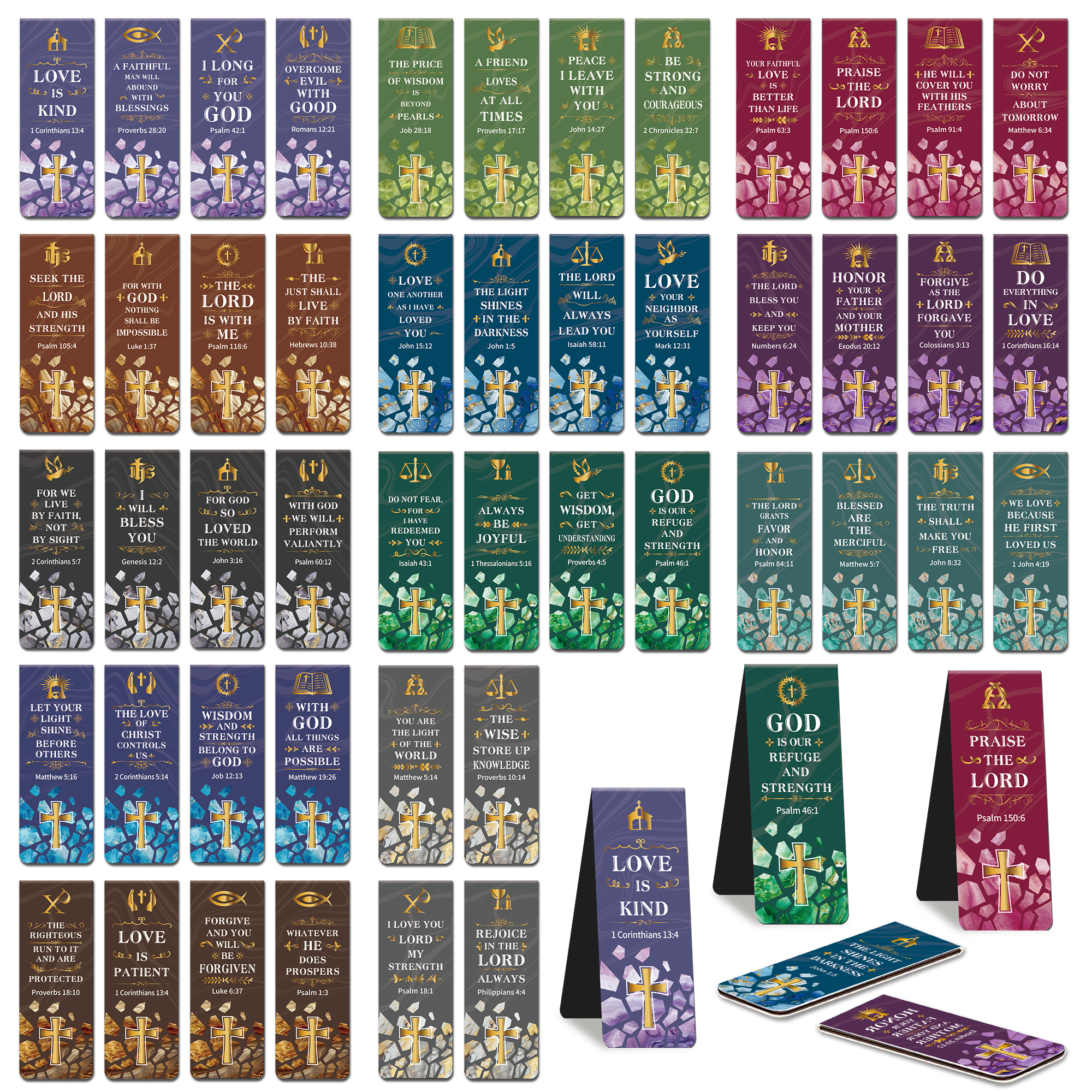 Bookmark Magnetic Clip - 96PCS Magnetic Inspirational Bible Verse Bookmarks