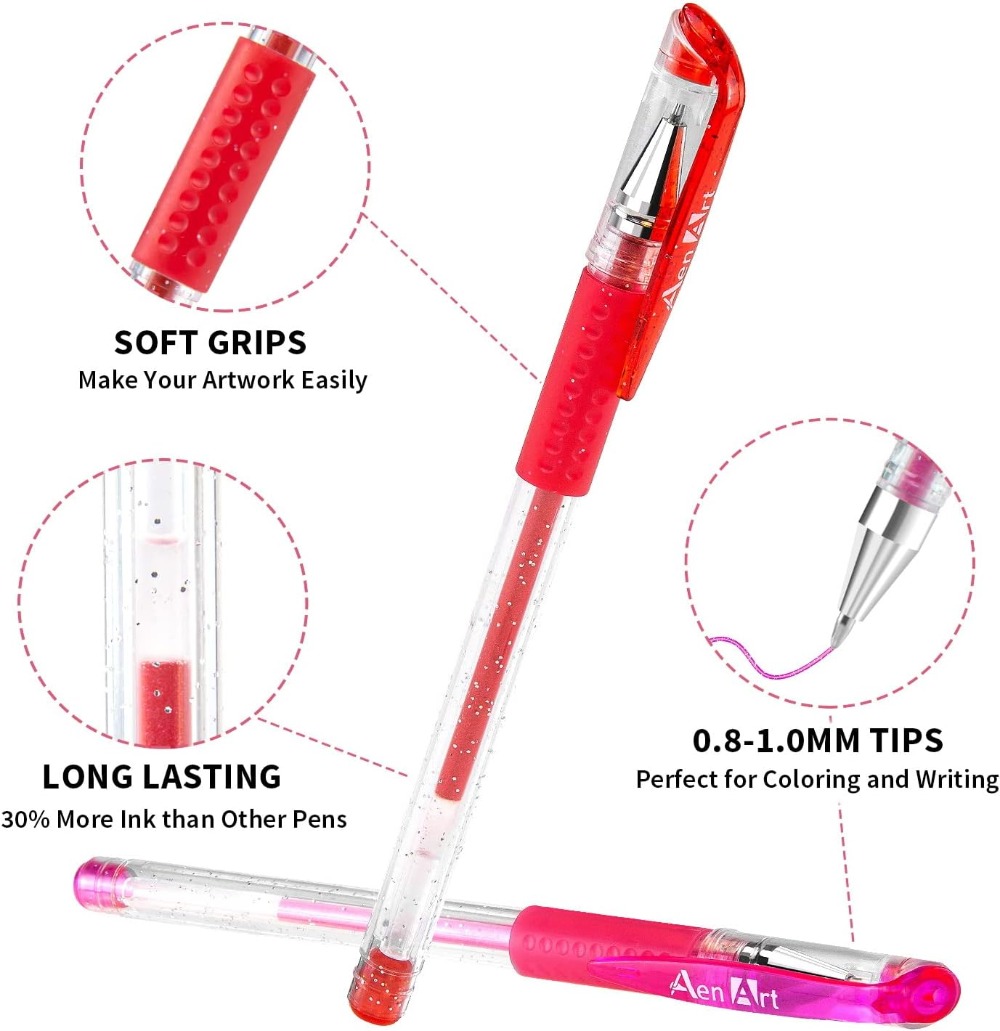 100 Glitter Gel Pens Set, 30%  – Gel Ink Pen Set Bewertung und Preis