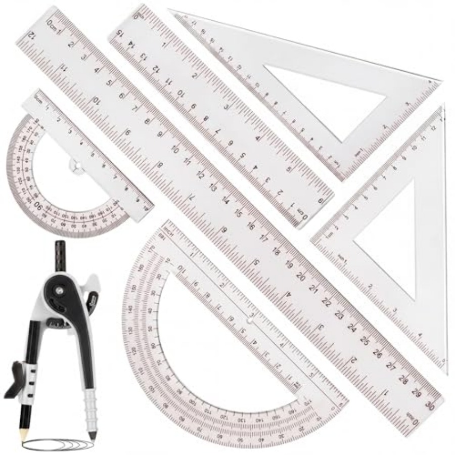 Set Plastic Geometry Math Set  – Compass Geometry Set Bewertung und Preis
