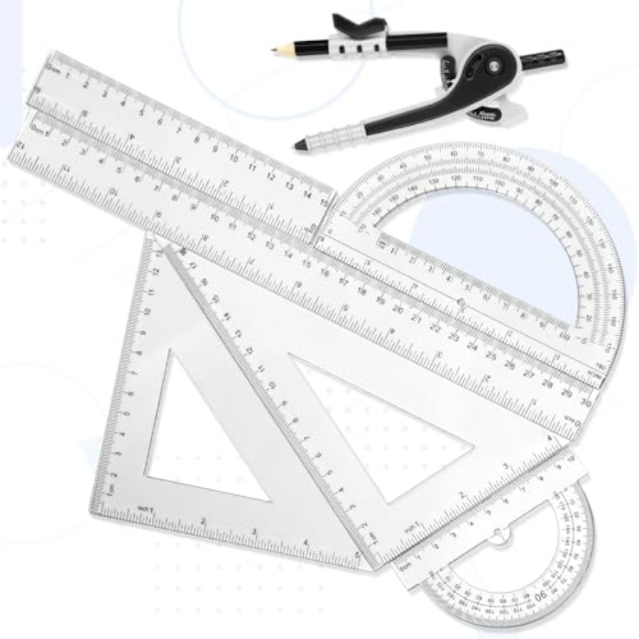Set Plastic Geometry Math Set  – Compass Geometry Set Bewertung und Preis