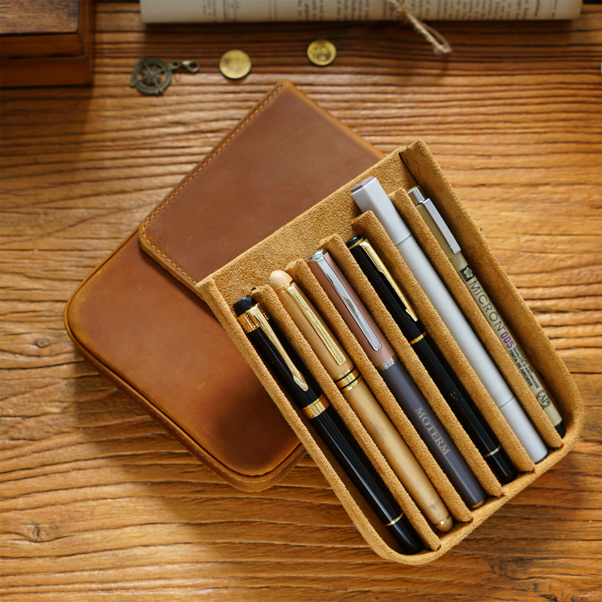 Handmade Crazy Horse Leather P – Pen Pouch Roll Bewertung und Preis