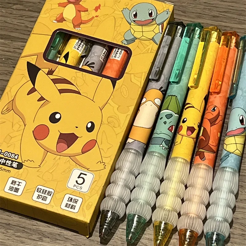 5pcs Pikachu Gel Pen Set Pokem – Gel Ink Pen Set Bewertung und Preis