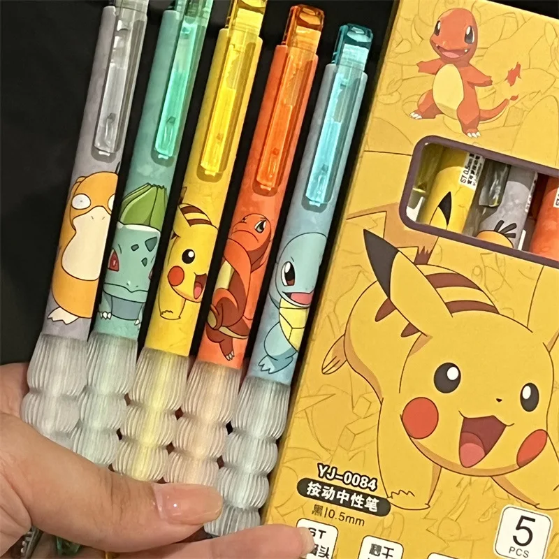 5pcs Pikachu Gel Pen Set Pokem – Gel Ink Pen Set Bewertung und Preis