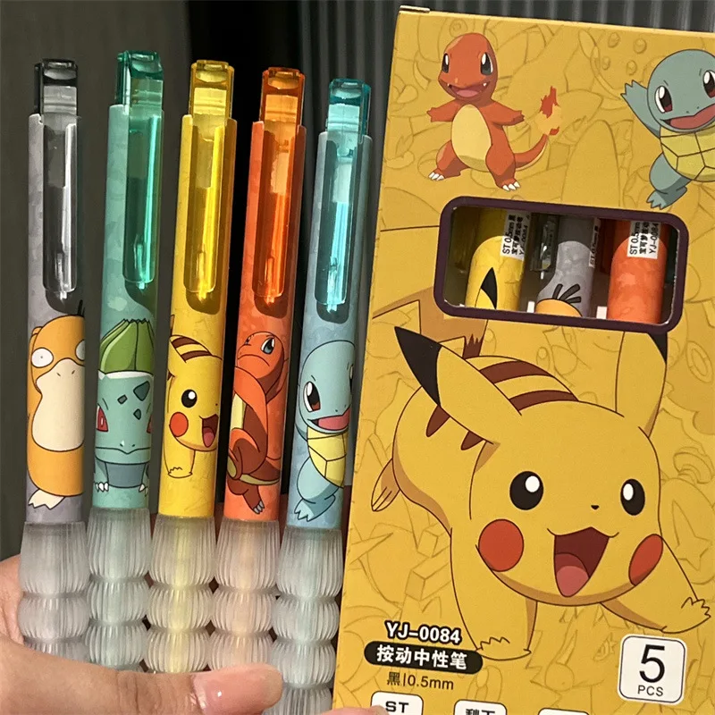 5pcs Pikachu Gel Pen Set Pokem – Gel Ink Pen Set Bewertung und Preis