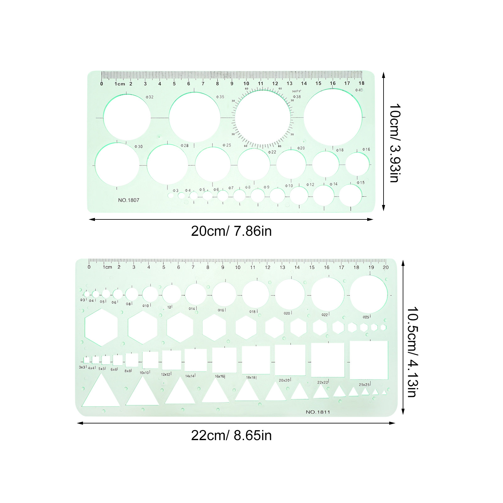 2Pcs Transparent Drawing Templ – Ruler Set Transparent Bewertung und Preis