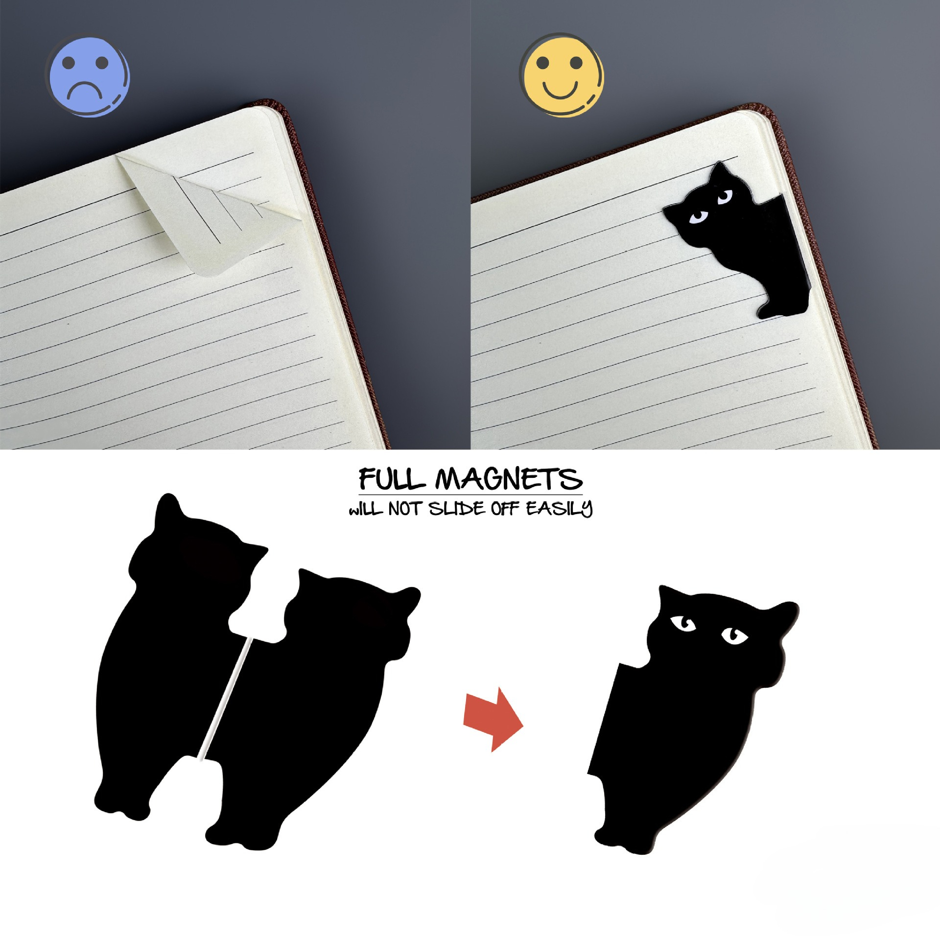 Cute Black Cat Magnetic Bookma – Bookmark Magnetic Clip Bewertung und Preis