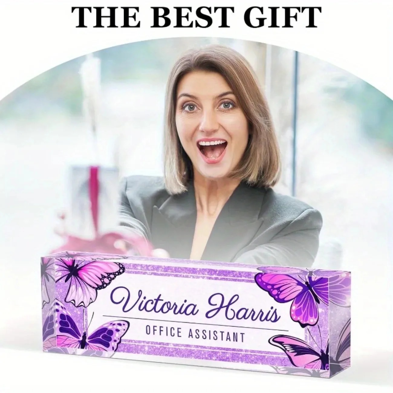 Custom Text Purple Butterfly A – Desk Name Plate Bewertung und Preis