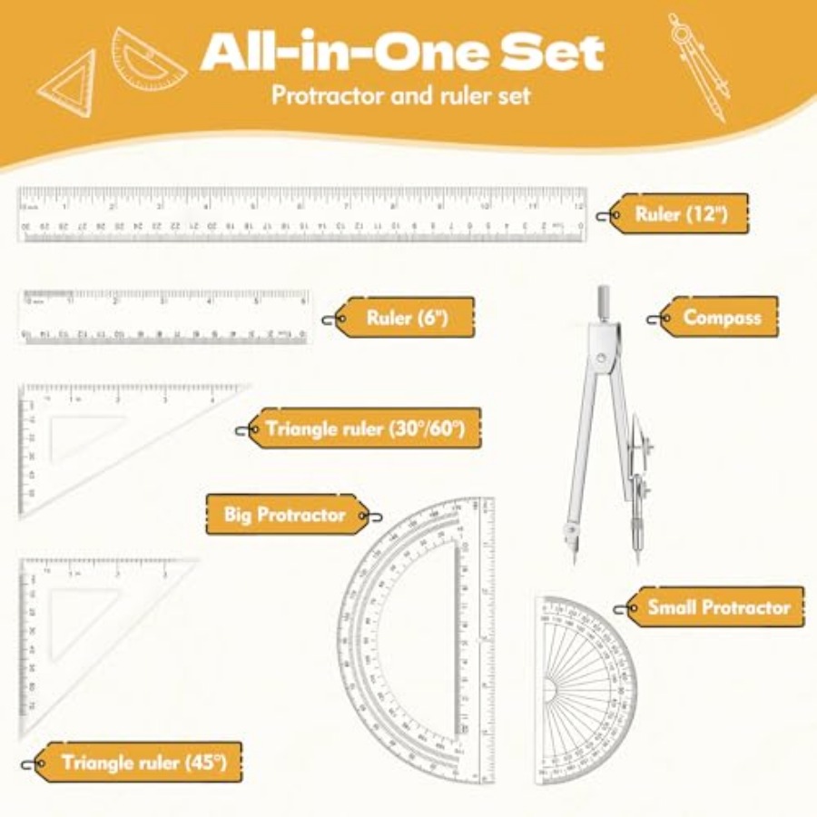 Geometry Set - 7Pcs Geometry K – Compass Geometry Set Bewertung und Preis