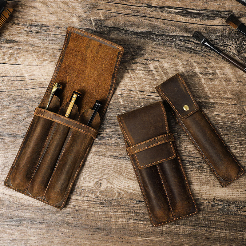 hand-made leather cowhide penc – Pen Pouch Roll Bewertung und Preis