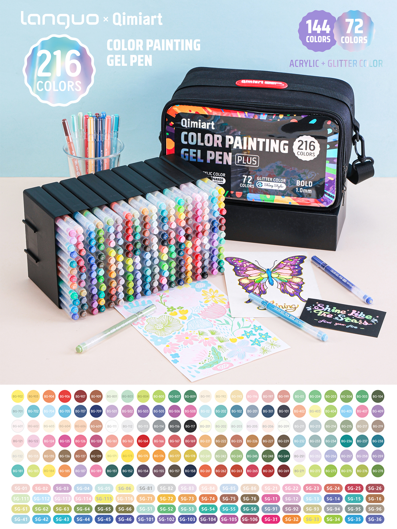 Languo 216-Color Acrylic & Gli – Gel Ink Pen Set Bewertung und Preis