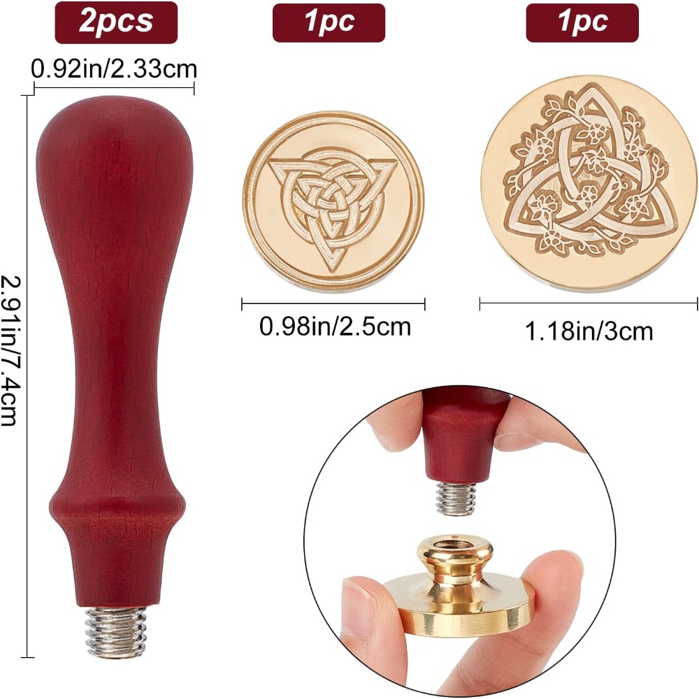 2 Set Celtic Knot Wax Seal Sta – Wax Seal Stamp Kit Bewertung und Preis
