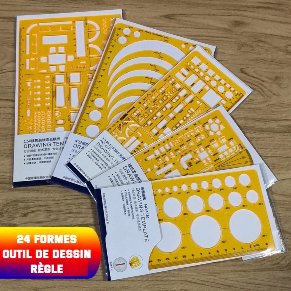 Geometric Drawing Template Set – Ruler Set Transparent Bewertung und Preis