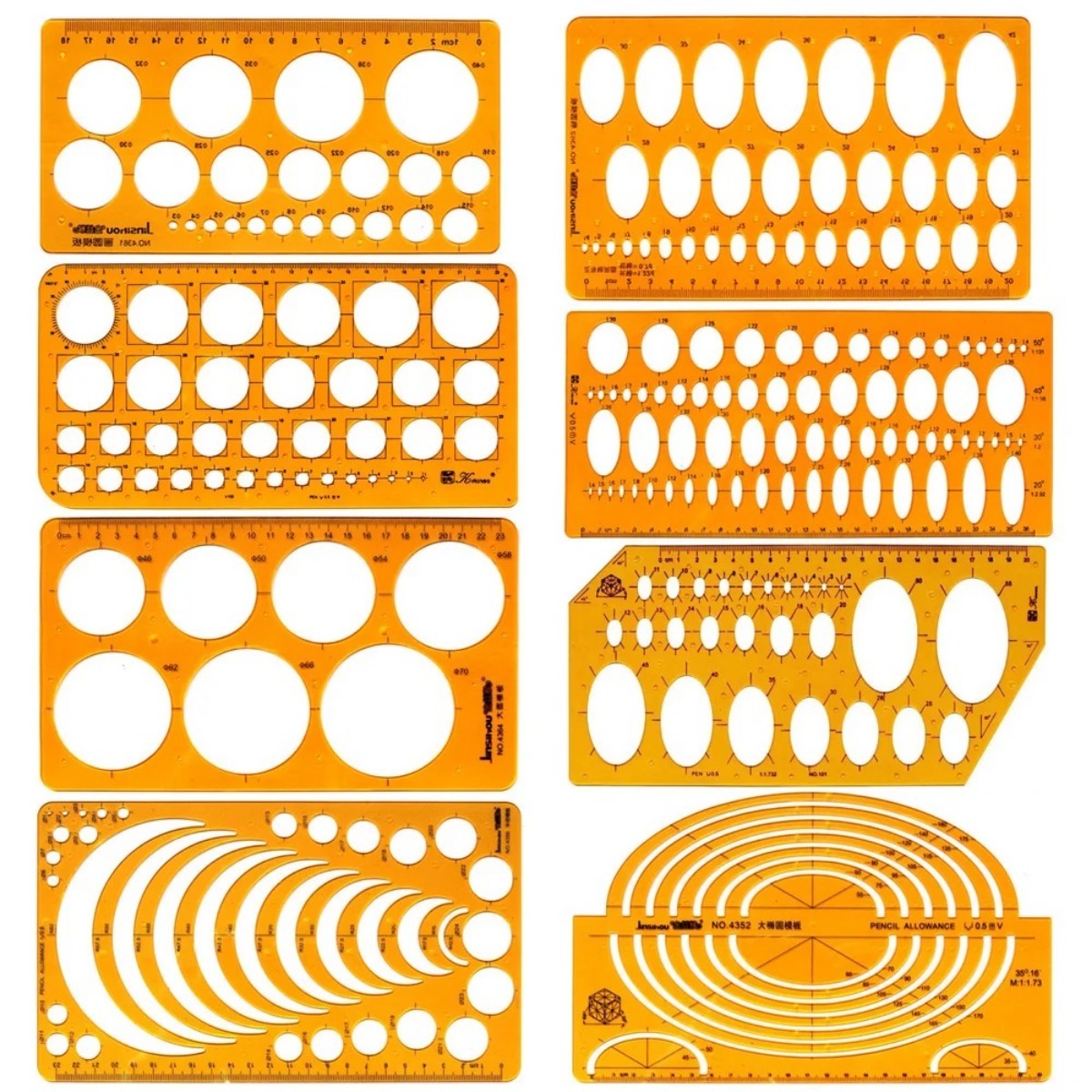 Geometric Drawing Template Set – Ruler Set Transparent Bewertung und Preis