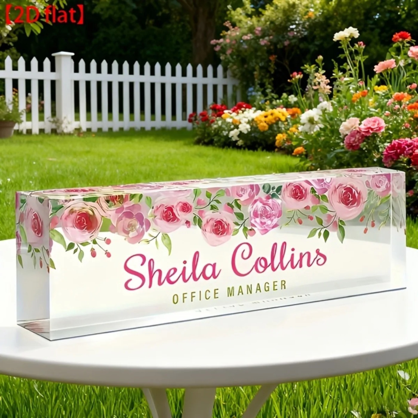 [2D Flat] Minimalist Floral Ac – Desk Name Plate Bewertung und Preis