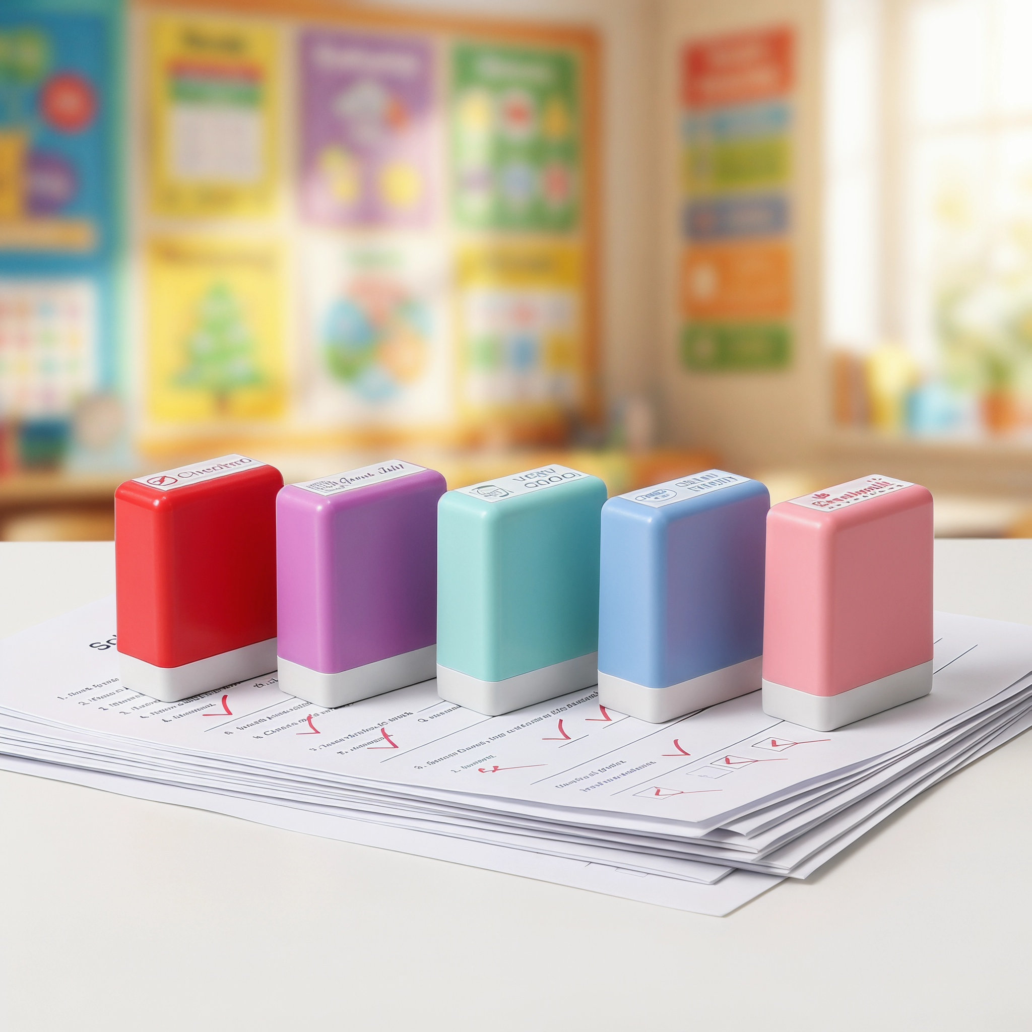1Set Teacher Comment Stamp Set – Self Inking Stamp Bewertung und Preis