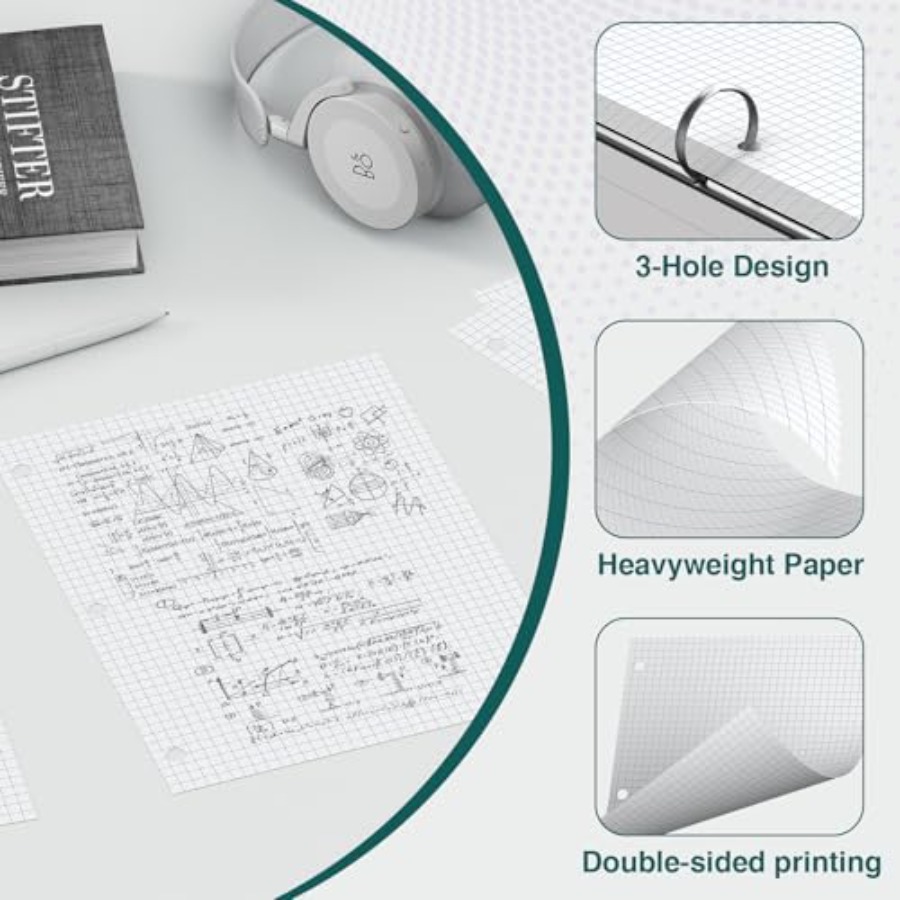 Loose Leaf Graph paper 8 x 10. – Paper Punch 3 Hole Bewertung und Preis