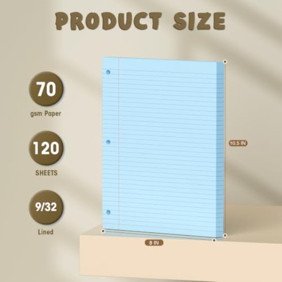 120 Sheets Blue 8x10.5 Inch Lo – Paper Punch 3 Hole Bewertung und Preis