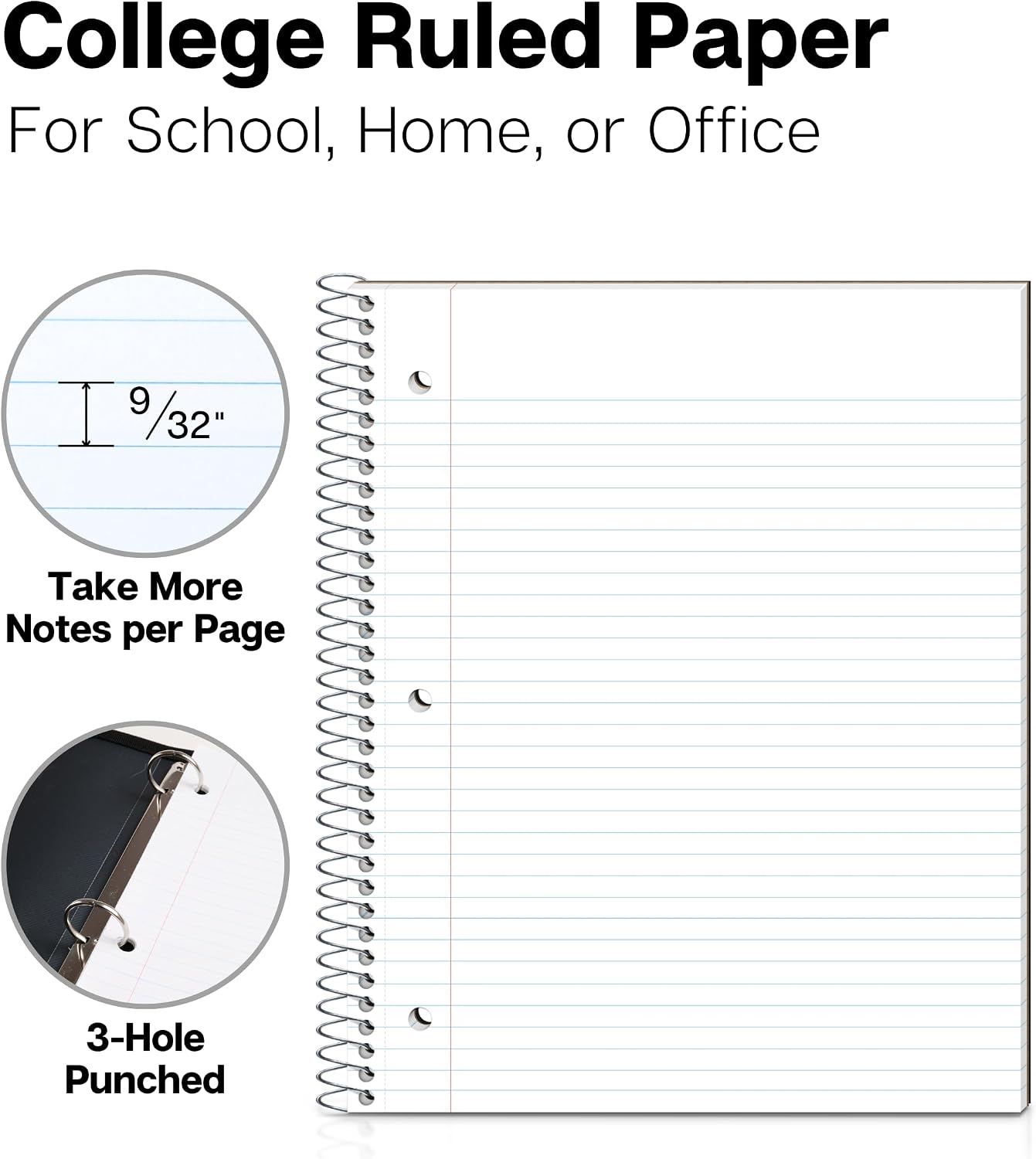 College Ruled Spiral Notebook  – Paper Punch 3 Hole Bewertung und Preis