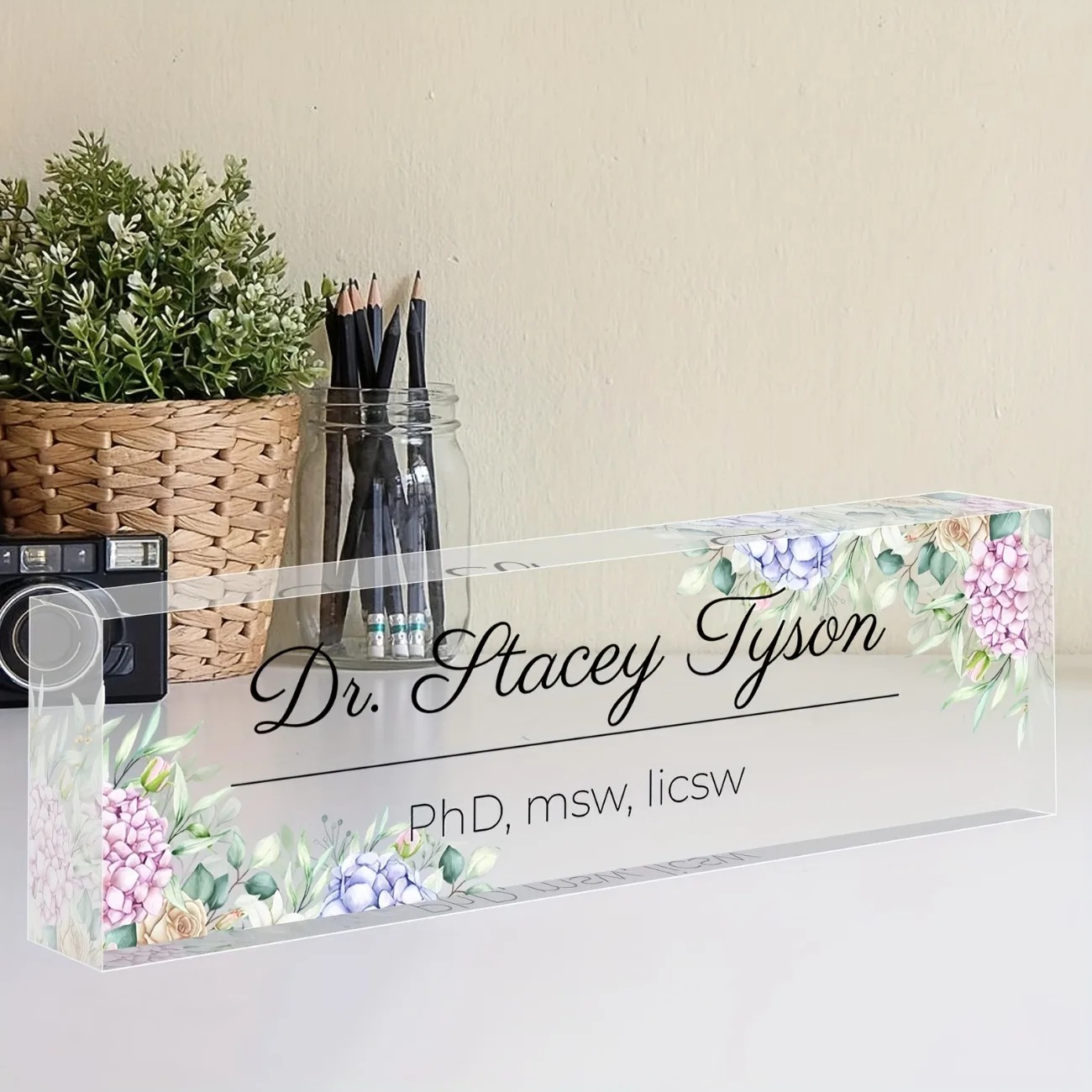 2D Flat Transparent Acrylic Te – Desk Name Plate Bewertung und Preis