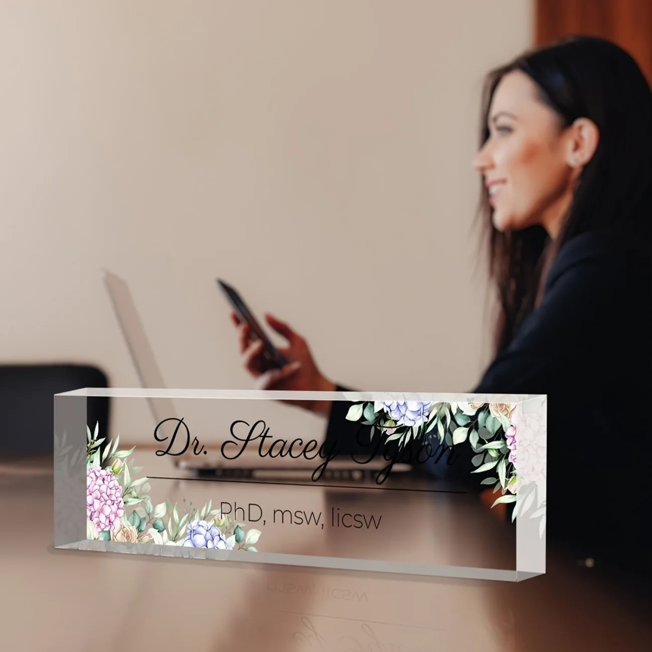 2D Flat Transparent Acrylic Te – Desk Name Plate Bewertung und Preis