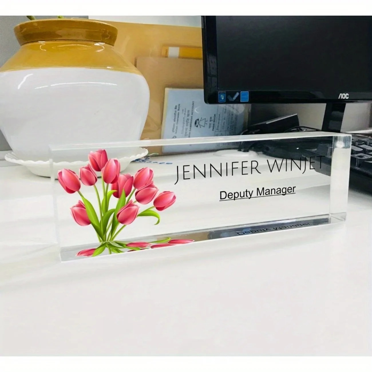 Personalized 2D Flat Acrylic D – Desk Name Plate Bewertung und Preis