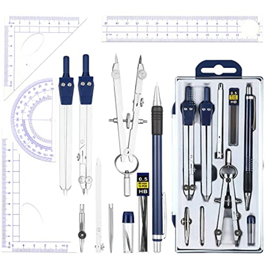 13 Pcs Geometry Set for Studen – Compass Geometry Set Bewertung und Preis