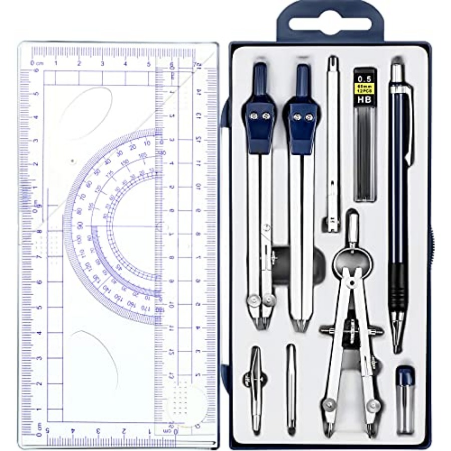 13 Pcs Geometry Set for Studen – Compass Geometry Set Bewertung und Preis