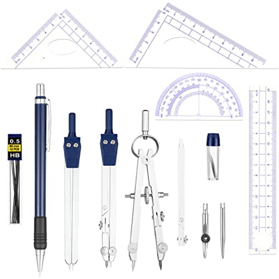 13 Pcs Geometry Set for Studen – Compass Geometry Set Bewertung und Preis