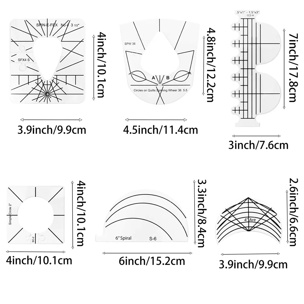 Patchwork Ruler Multifunction  – Ruler Set Transparent Bewertung und Preis
