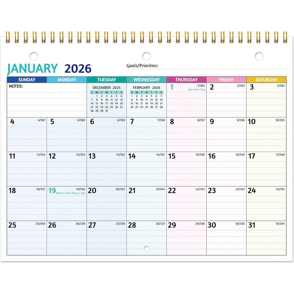 2026 Wall Calendar with Thick  – Paper Punch 3 Hole Bewertung und Preis