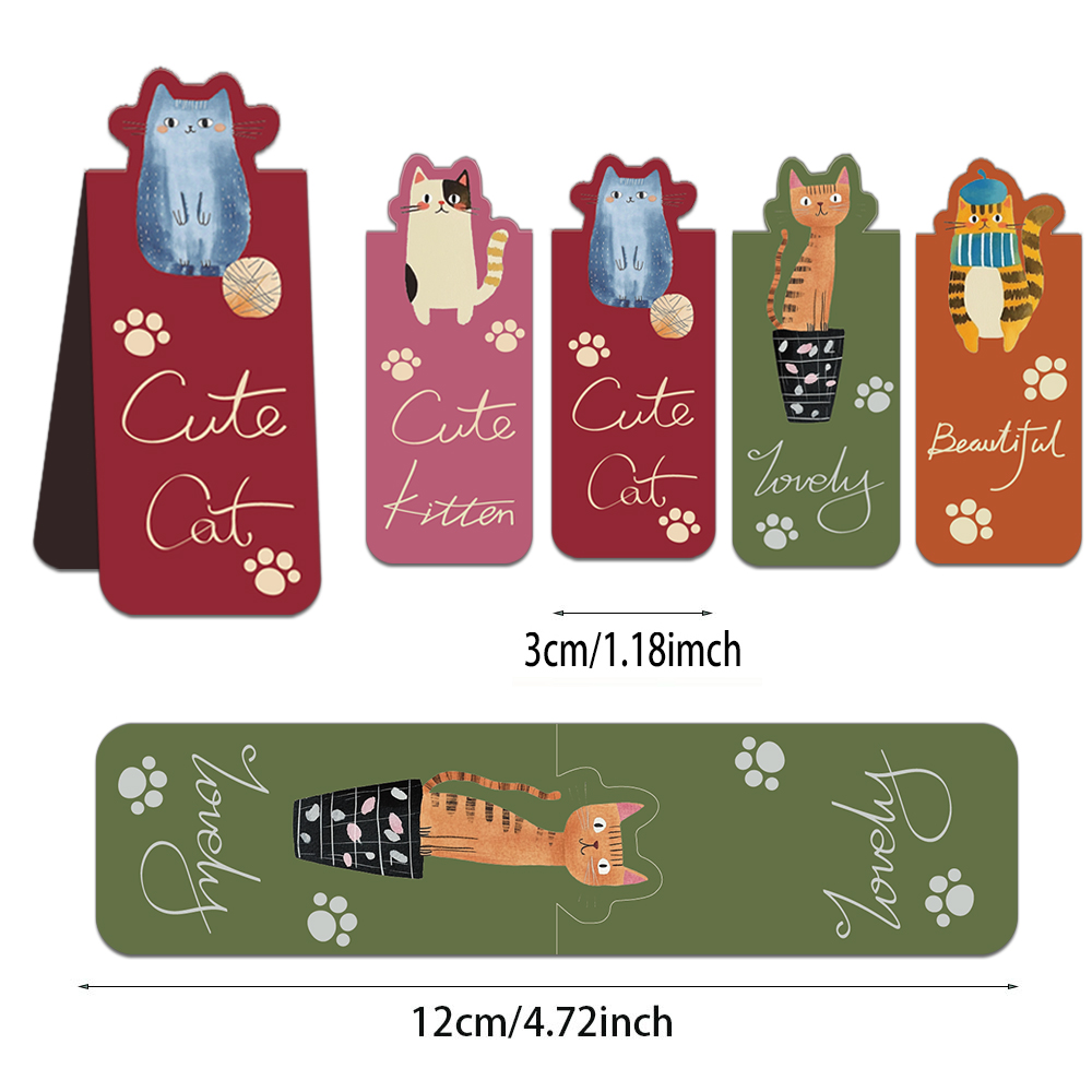 4PCS Creative Cartoon Cute Cat – Bookmark Magnetic Clip Bewertung und Preis