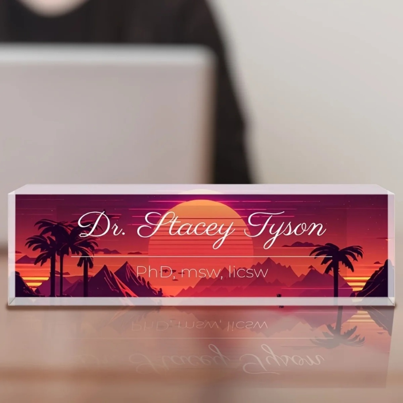 [2D Flat] Sunset Design Custom – Desk Name Plate Bewertung und Preis