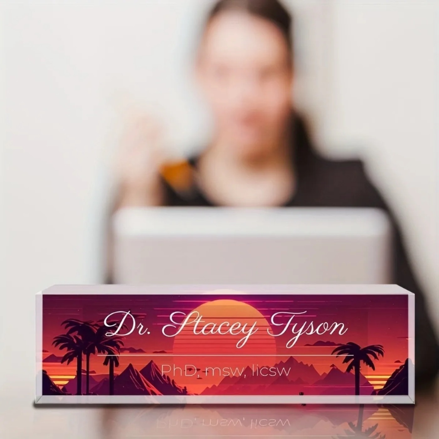 [2D Flat] Sunset Design Custom – Desk Name Plate Bewertung und Preis