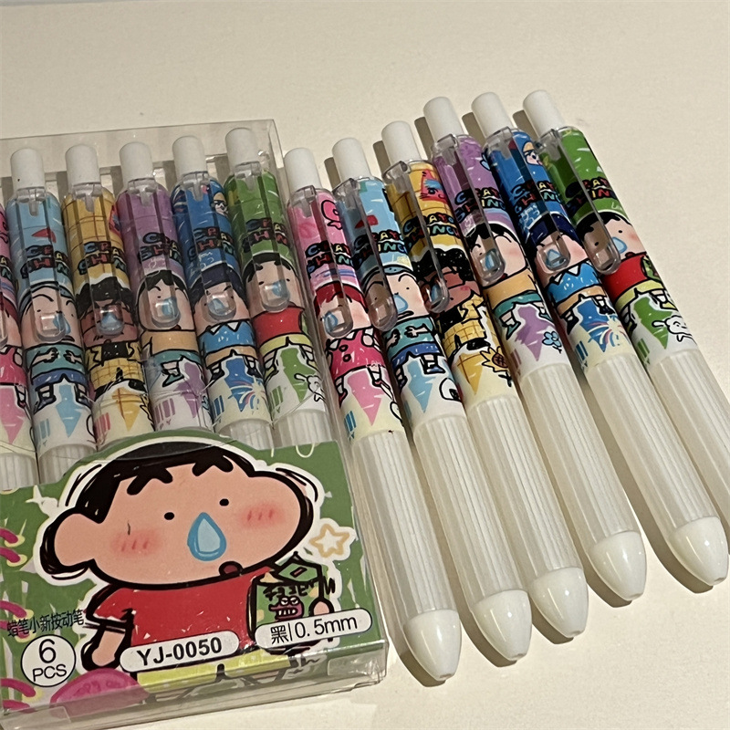 6pcs Crayon Shin-chan Student  – Gel Ink Pen Set Bewertung und Preis