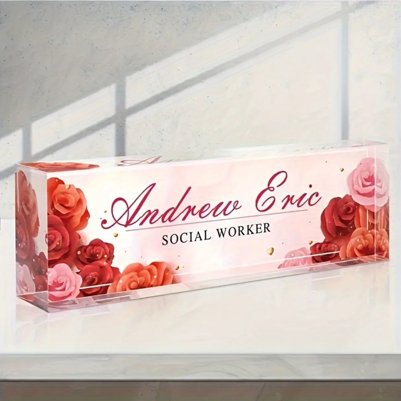 [2D Flat] Elegant Persian Rose – Desk Name Plate Bewertung und Preis