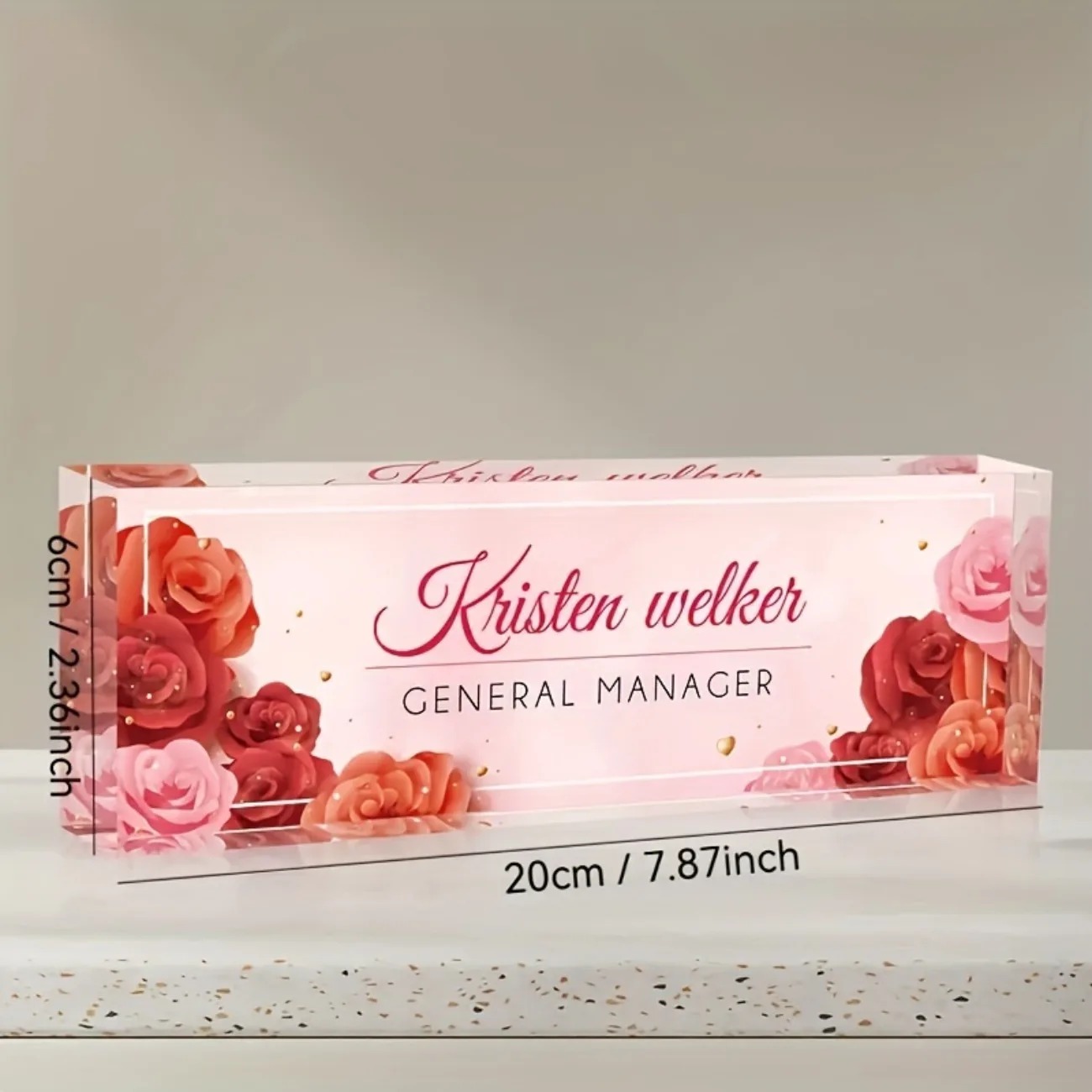 [2D Flat] Elegant Persian Rose – Desk Name Plate Bewertung und Preis