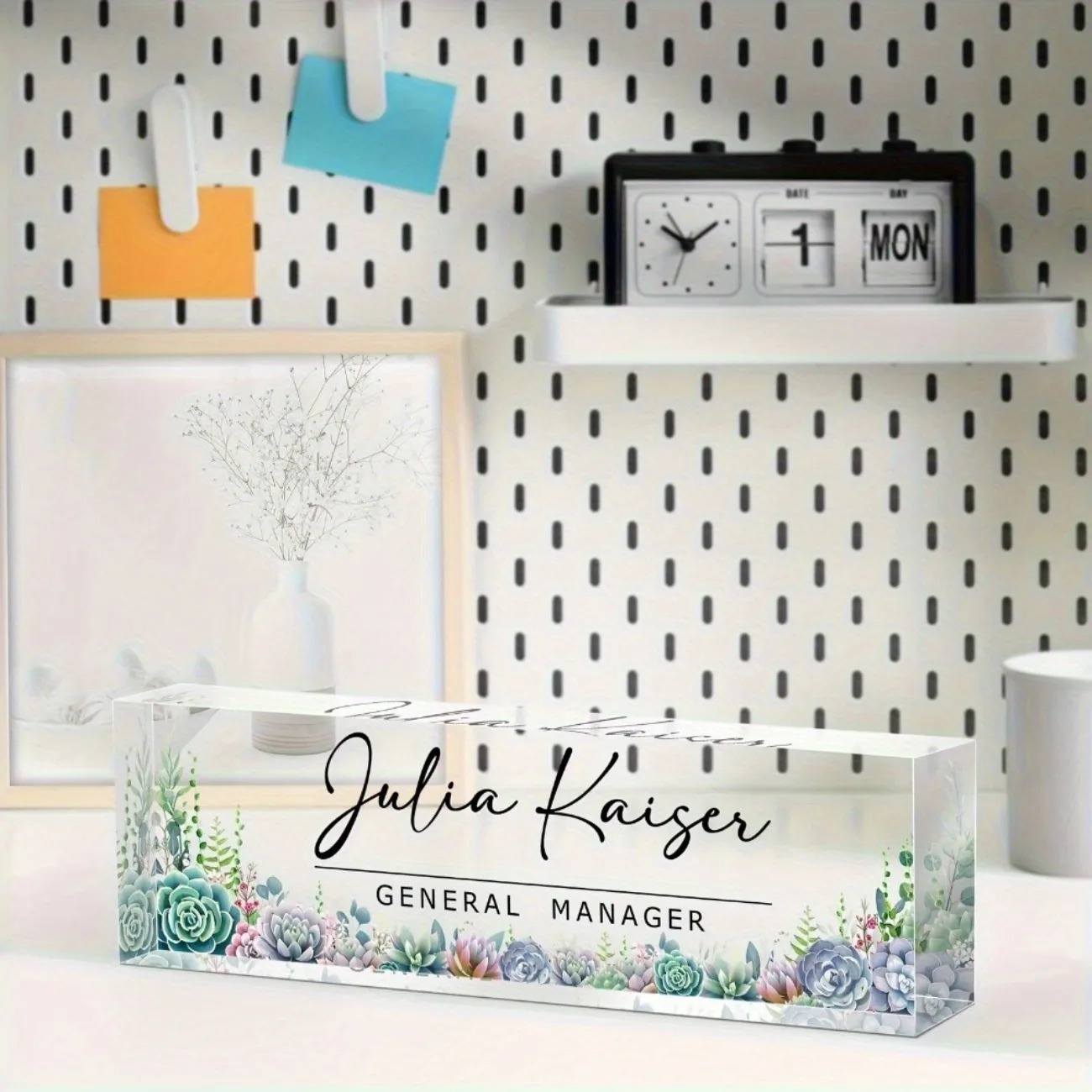 [2D Flat] 1pc Custom Floral De – Desk Name Plate Bewertung und Preis