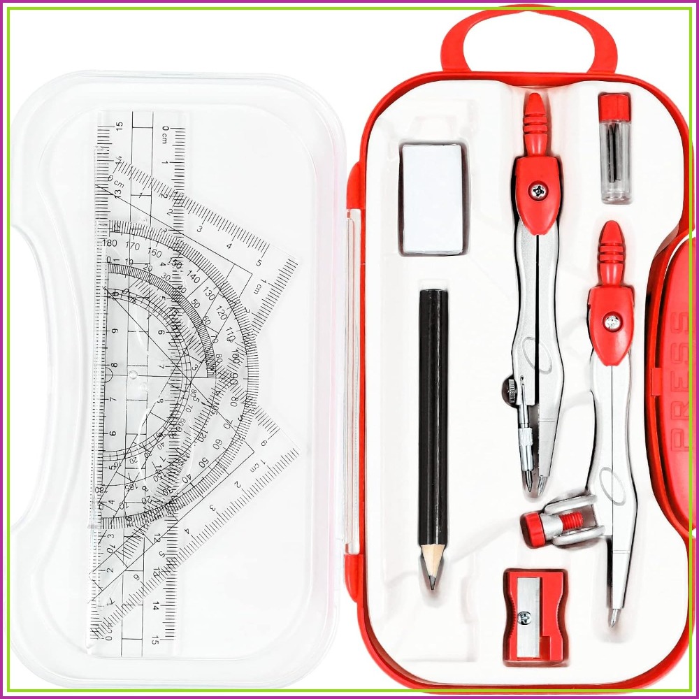10-Piece Math Geometry Set wit – Compass Geometry Set Bewertung und Preis