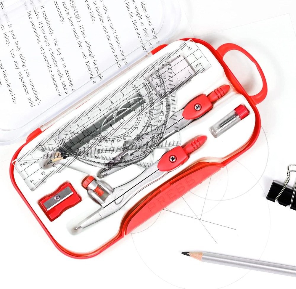 10-Piece Math Geometry Set wit – Compass Geometry Set Bewertung und Preis