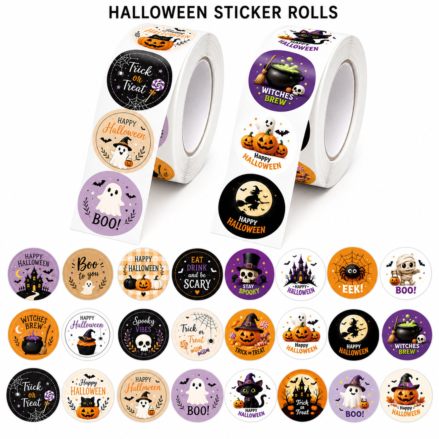 500pcs Per Roll Halloween Graf – Sticker Label Roll Bewertung und Preis