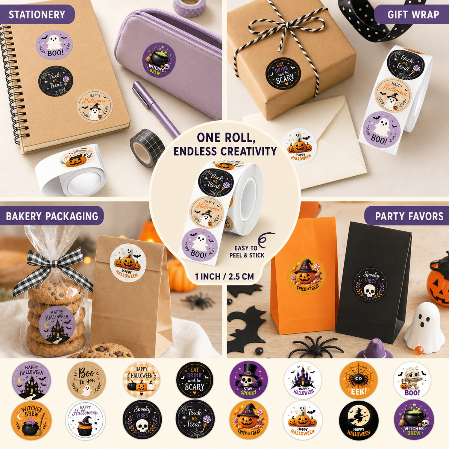 500pcs Per Roll Halloween Graf – Sticker Label Roll Bewertung und Preis