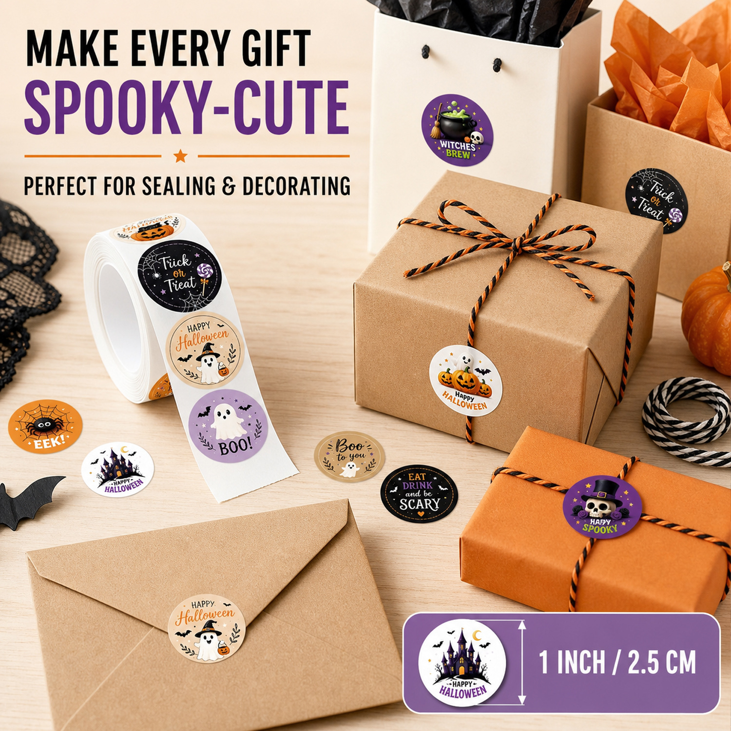 500pcs Per Roll Halloween Graf – Sticker Label Roll Bewertung und Preis
